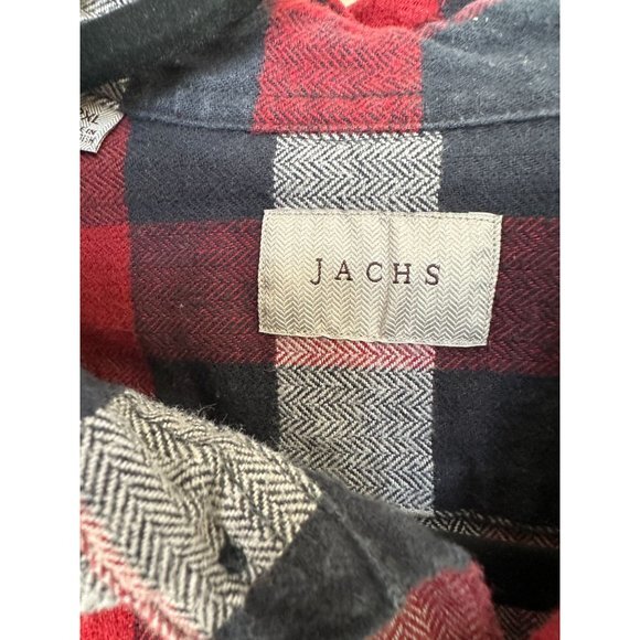 Jachs Mens Red Black Red Flannel‎ 2XL long sleeve button up collared cotton - Picture 3 of 8